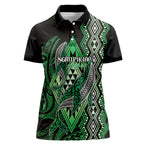 Aotearoa Iwi Ngati Pikiao Personalised Women Polo Shirt NZ Maori Humpback Whale Taniko Motifs