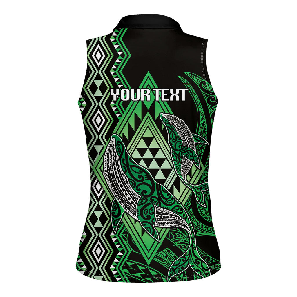Aotearoa Iwi Ngati Pikiao Personalised Women Sleeveless Polo Shirt NZ Maori Humpback Whale Taniko Motifs