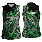 Aotearoa Iwi Ngati Pikiao Personalised Women Sleeveless Polo Shirt NZ Maori Humpback Whale Taniko Motifs