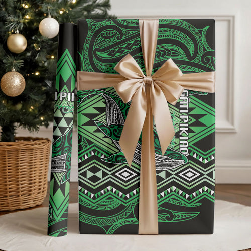 Aotearoa Iwi Ngati Pikiao Wrapping Paper NZ Maori Humpback Whale Taniko Motifs