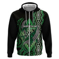 Aotearoa Iwi Ngati Pikiao Personalised Zip Hoodie NZ Maori Humpback Whale Taniko Motifs