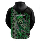 Aotearoa Iwi Ngati Pikiao Personalised Zip Hoodie NZ Maori Humpback Whale Taniko Motifs