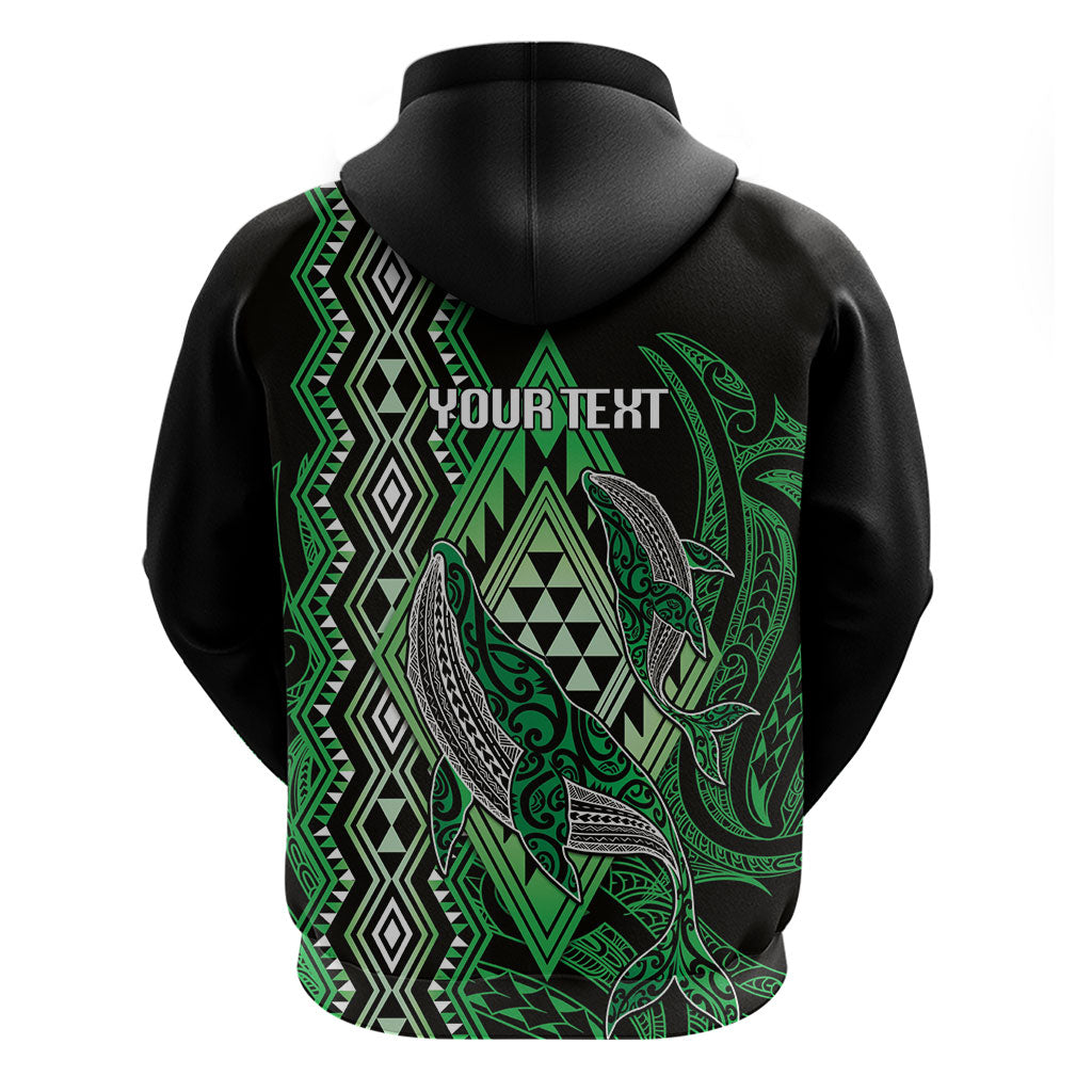 Aotearoa Iwi Ngati Pikiao Personalised Zip Hoodie NZ Maori Humpback Whale Taniko Motifs