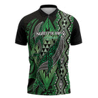 Aotearoa Iwi Ngati Pikiao Personalised Zipper Polo Shirt NZ Maori Humpback Whale Taniko Motifs