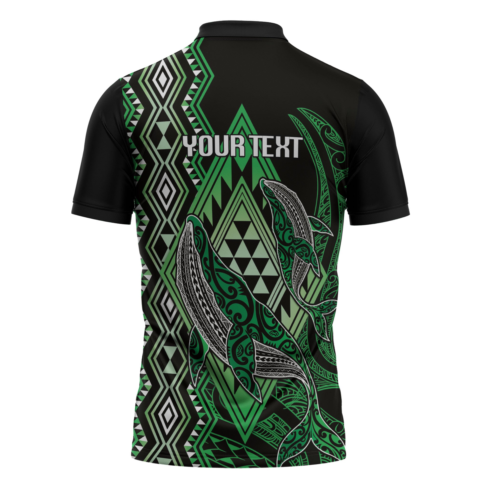 Aotearoa Iwi Ngati Pikiao Personalised Zipper Polo Shirt NZ Maori Humpback Whale Taniko Motifs