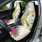 New Zealand Cacatua Galerita Car Seat Cover Aotearoa Cockatoo Tropical Flowers