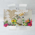 New Zealand Cacatua Galerita Tablecloth Aotearoa Cockatoo Tropical Flowers
