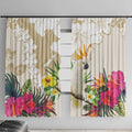 New Zealand Cacatua Galerita Window Curtain Aotearoa Cockatoo Tropical Flowers