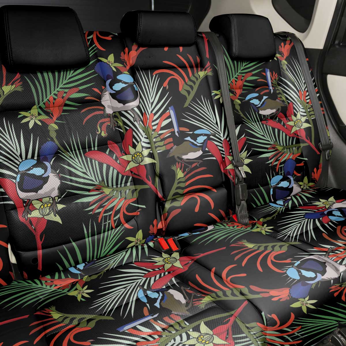 Australia Kangaroo Paw And Splendid Fairy-wren Back Car Seat Cover Sameless Style