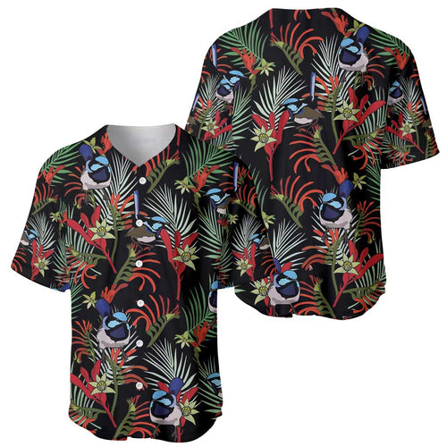 Australia Kangaroo Paw And Splendid Fairy-wren Baseball Jersey Sameless Style