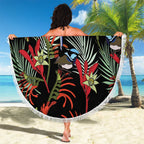 Australia Kangaroo Paw And Splendid Fairy-wren Beach Blanket Sameless Style