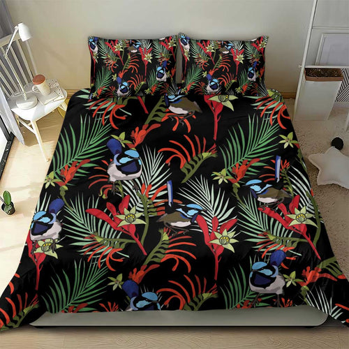 Australia Kangaroo Paw And Splendid Fairy-wren Bedding Set Sameless Style