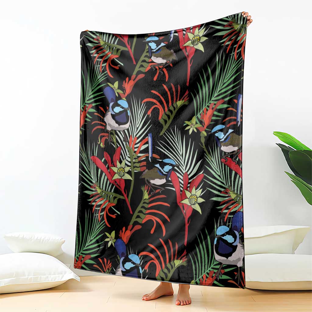 Australia Kangaroo Paw And Splendid Fairy-wren Blanket Sameless Style