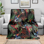 Australia Kangaroo Paw And Splendid Fairy-wren Blanket Sameless Style