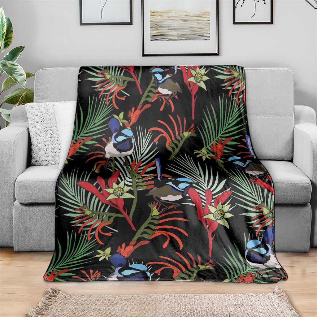 Australia Kangaroo Paw And Splendid Fairy-wren Blanket Sameless Style