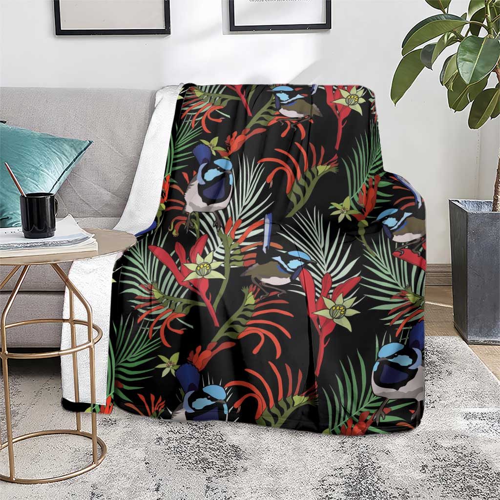 Australia Kangaroo Paw And Splendid Fairy-wren Blanket Sameless Style