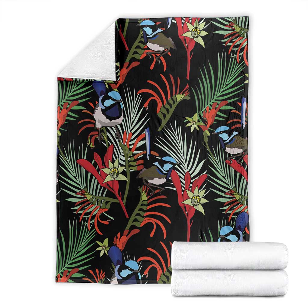 Australia Kangaroo Paw And Splendid Fairy-wren Blanket Sameless Style