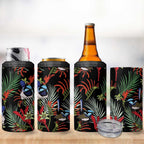 Australia Kangaroo Paw And Splendid Fairy-wren 4 in 1 Can Cooler Tumbler Sameless Style