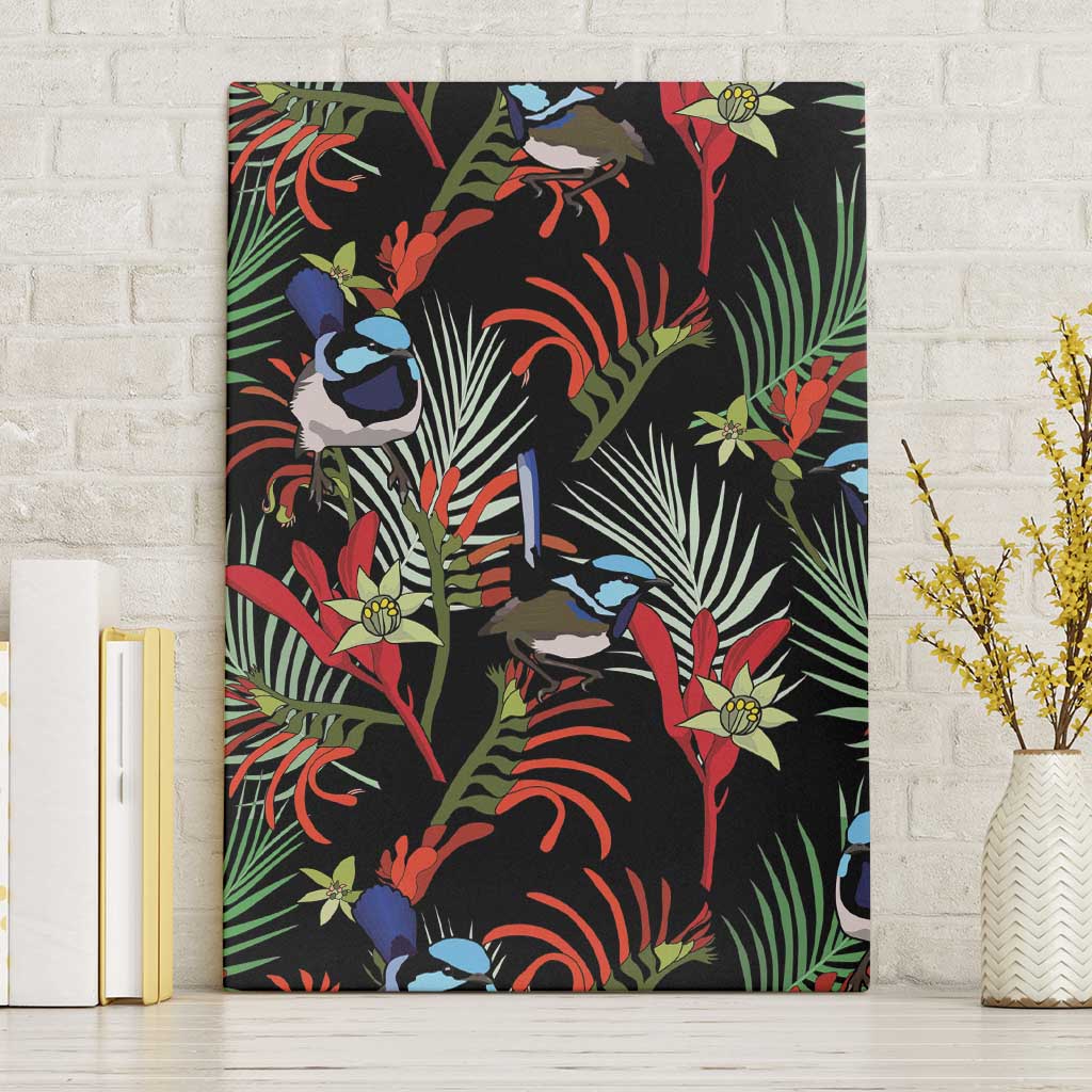 Australia Kangaroo Paw And Splendid Fairy-wren Canvas Wall Art Sameless Style