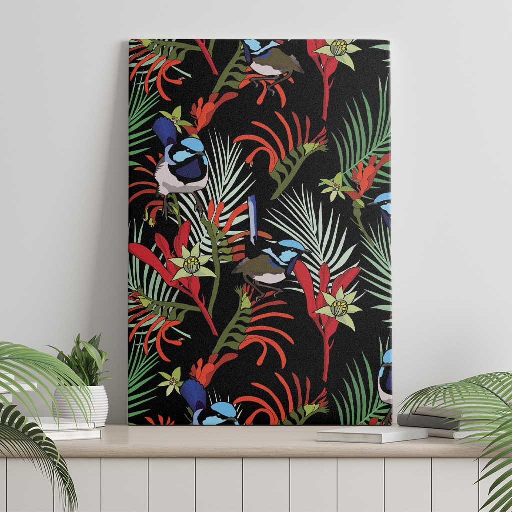 Australia Kangaroo Paw And Splendid Fairy-wren Canvas Wall Art Sameless Style
