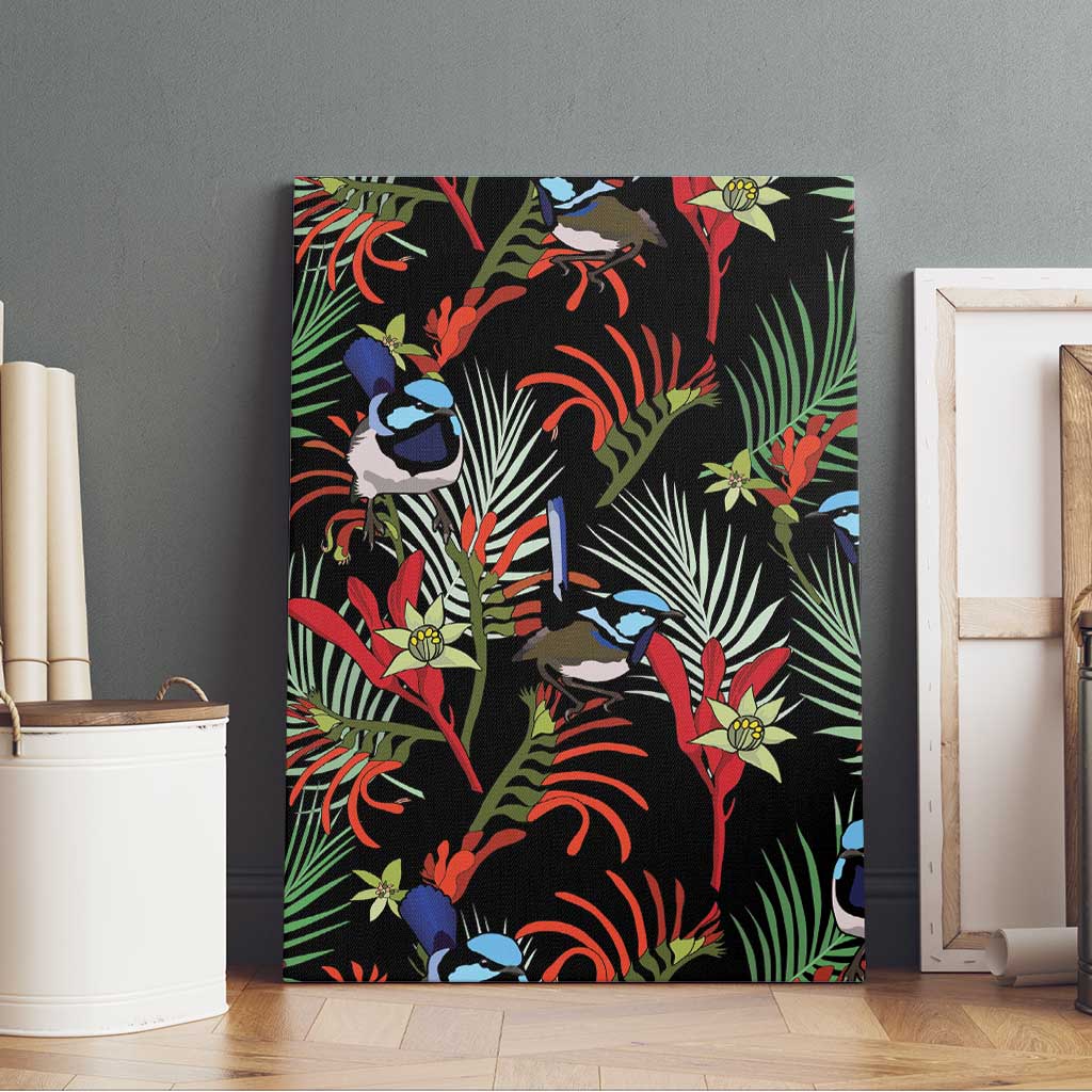 Australia Kangaroo Paw And Splendid Fairy-wren Canvas Wall Art Sameless Style