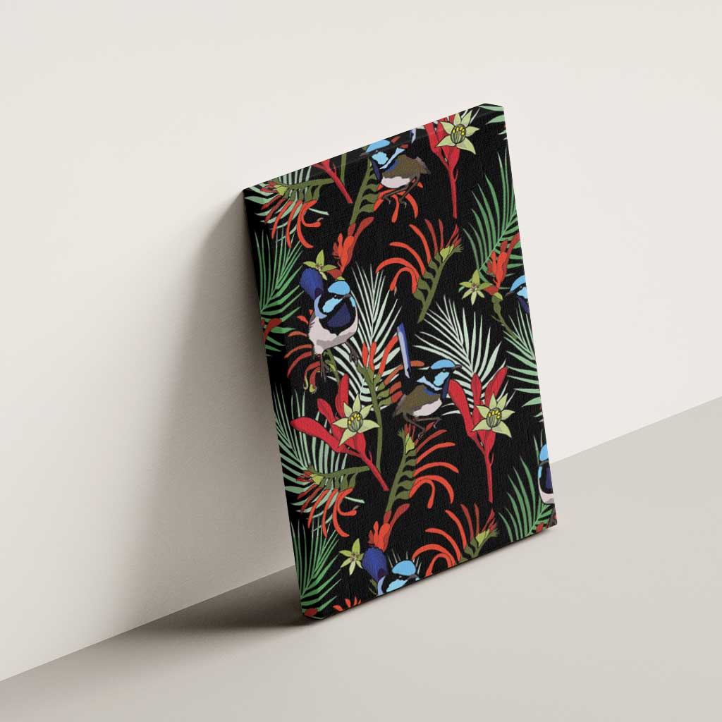 Australia Kangaroo Paw And Splendid Fairy-wren Canvas Wall Art Sameless Style