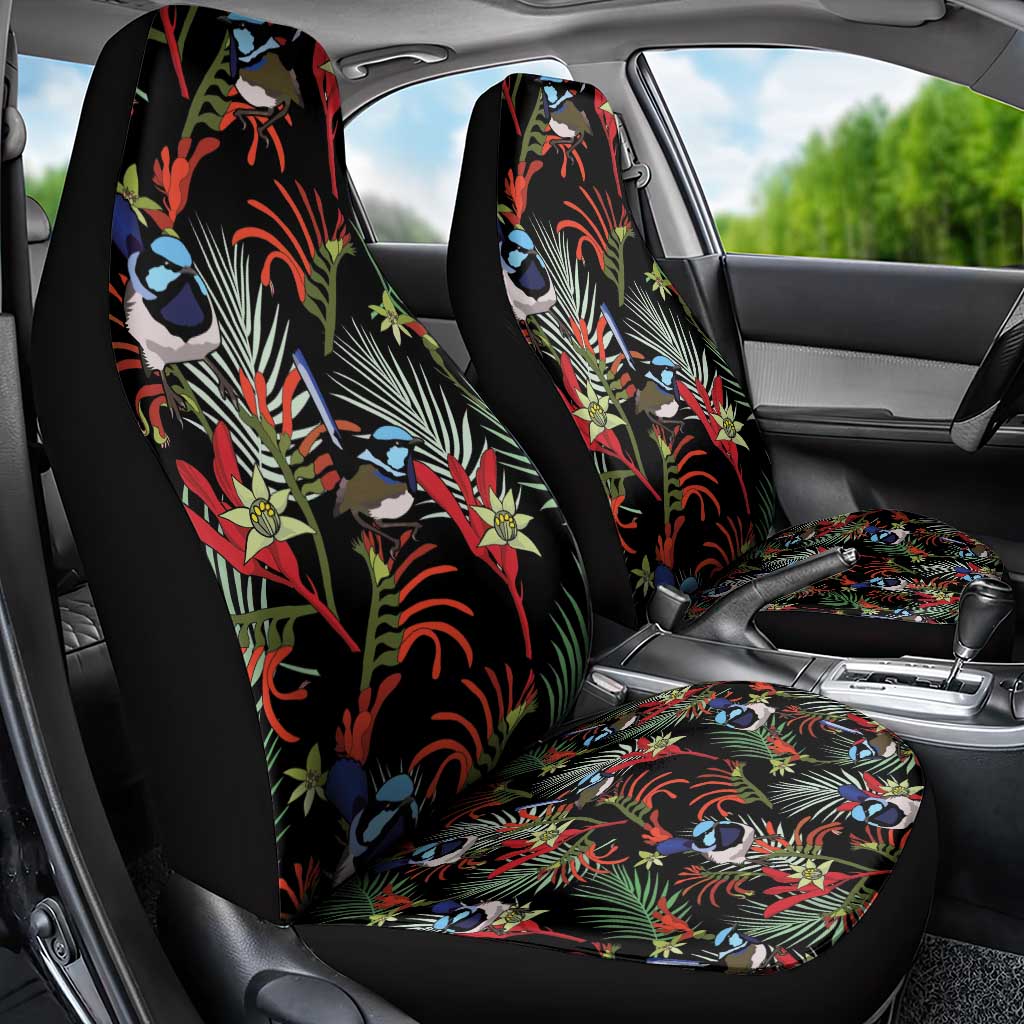 Australia Kangaroo Paw And Splendid Fairy-wren Car Seat Cover Sameless Style