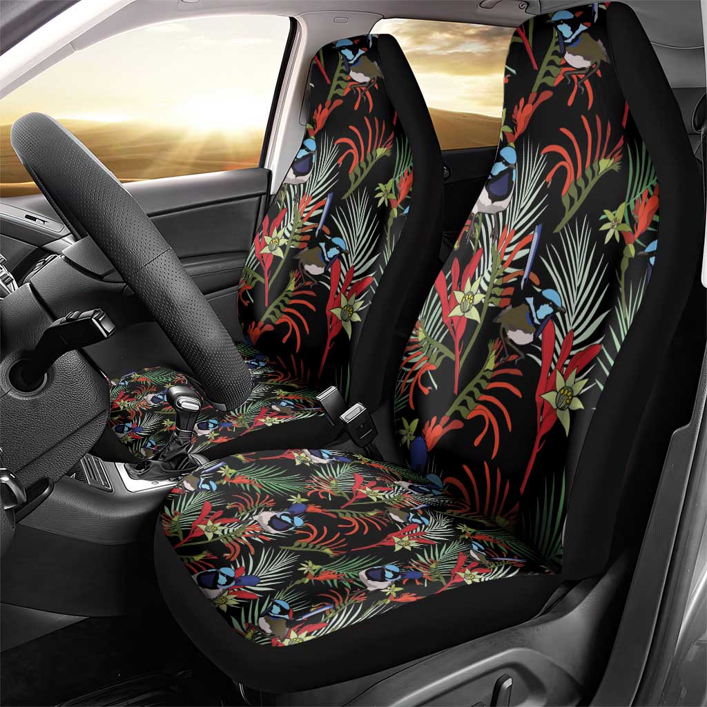 Australia Kangaroo Paw And Splendid Fairy-wren Car Seat Cover Sameless Style