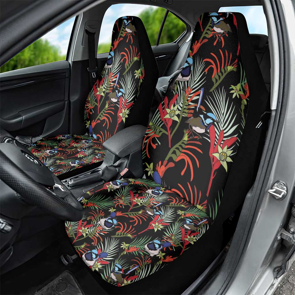 Australia Kangaroo Paw And Splendid Fairy-wren Car Seat Cover Sameless Style