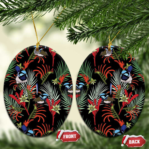 Australia Kangaroo Paw And Splendid Fairy-wren Ceramic Ornament Sameless Style