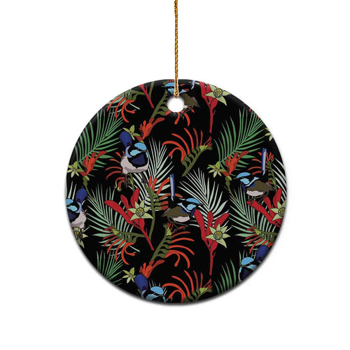 Australia Kangaroo Paw And Splendid Fairy-wren Ceramic Ornament Sameless Style