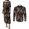Australia Kangaroo Paw And Splendid Fairy-wren Couples Matching Puletasi and Long Sleeve Button Shirt Sameless Style