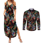 Australia Kangaroo Paw And Splendid Fairy-wren Couples Matching Summer Maxi Dress and Long Sleeve Button Shirt Sameless Style