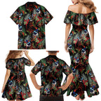 Australia Kangaroo Paw And Splendid Fairy-wren Family Matching Mermaid Dress and Hawaiian Shirt Sameless Style