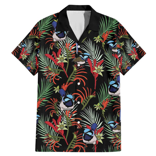 Australia Kangaroo Paw And Splendid Fairy-wren Family Matching Mermaid Dress and Hawaiian Shirt Sameless Style