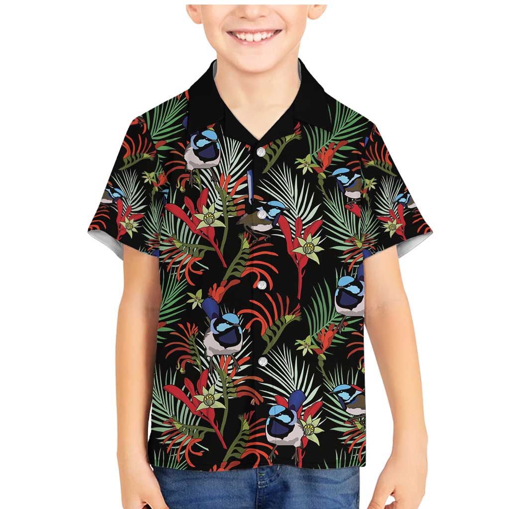 Australia Kangaroo Paw And Splendid Fairy-wren Family Matching Mermaid Dress and Hawaiian Shirt Sameless Style