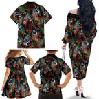 Australia Kangaroo Paw And Splendid Fairy-wren Family Matching Off The Shoulder Long Sleeve Dress and Hawaiian Shirt Sameless Style