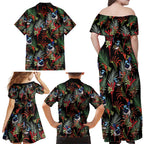 Australia Kangaroo Paw And Splendid Fairy-wren Family Matching Off Shoulder Maxi Dress and Hawaiian Shirt Sameless Style