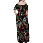 Australia Kangaroo Paw And Splendid Fairy-wren Family Matching Off Shoulder Maxi Dress and Hawaiian Shirt Sameless Style
