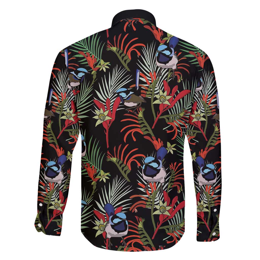 Australia Kangaroo Paw And Splendid Fairy-wren Family Matching Off Shoulder Short Dress and Hawaiian Shirt Sameless Style