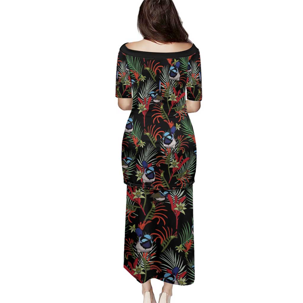 Australia Kangaroo Paw And Splendid Fairy-wren Family Matching Puletasi and Hawaiian Shirt Sameless Style