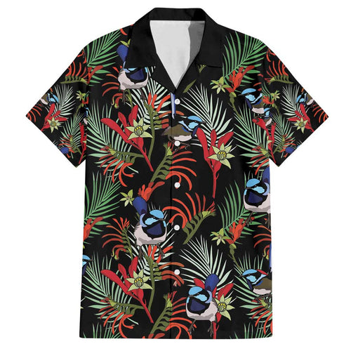 Australia Kangaroo Paw And Splendid Fairy-wren Family Matching Summer Maxi Dress and Hawaiian Shirt Sameless Style