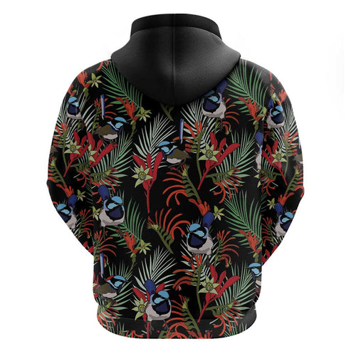 Australia Kangaroo Paw And Splendid Fairy-wren Hoodie Sameless Style