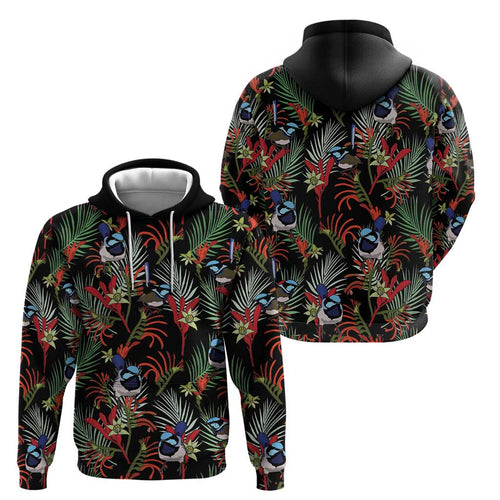 Australia Kangaroo Paw And Splendid Fairy-wren Hoodie Sameless Style