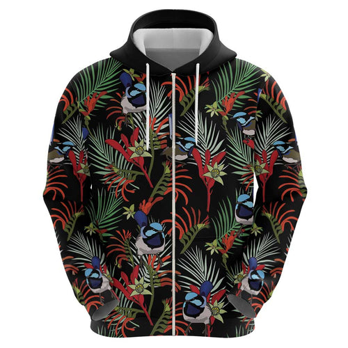 Australia Kangaroo Paw And Splendid Fairy-wren Hoodie Sameless Style