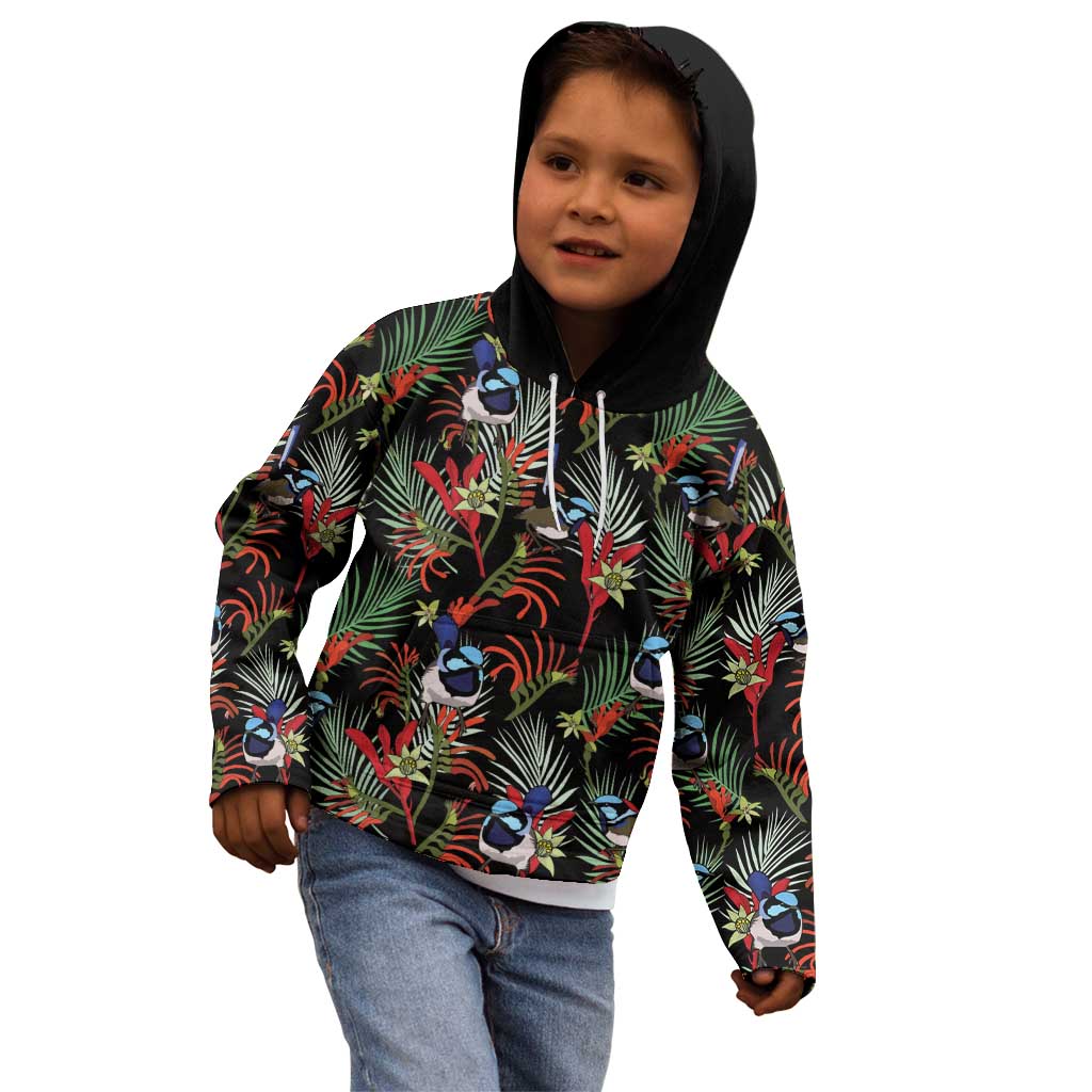 Australia Kangaroo Paw And Splendid Fairy-wren Kid Hoodie Sameless Style