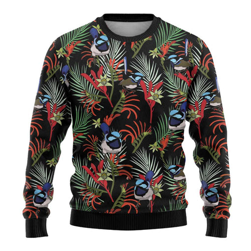 Australia Kangaroo Paw And Splendid Fairy-wren Ugly Christmas Sweater Sameless Style