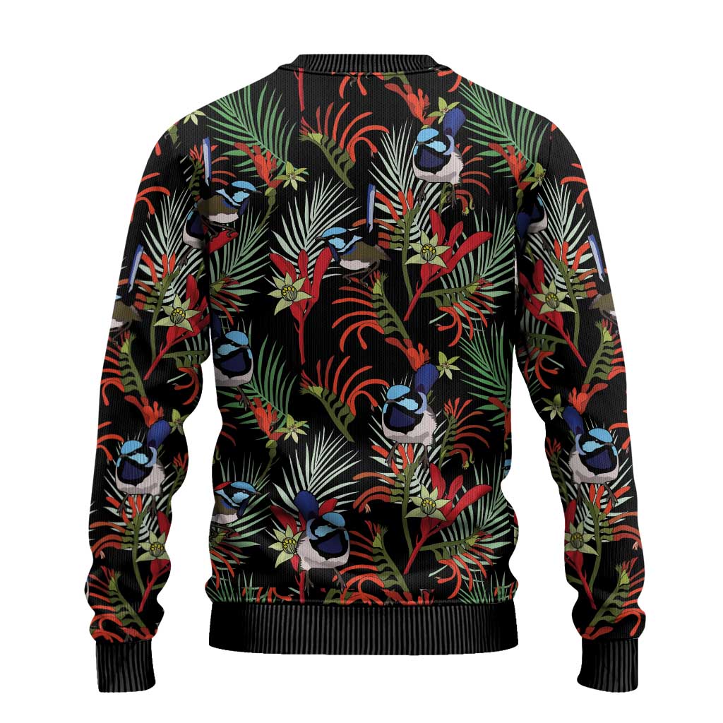 Australia Kangaroo Paw And Splendid Fairy-wren Ugly Christmas Sweater Sameless Style