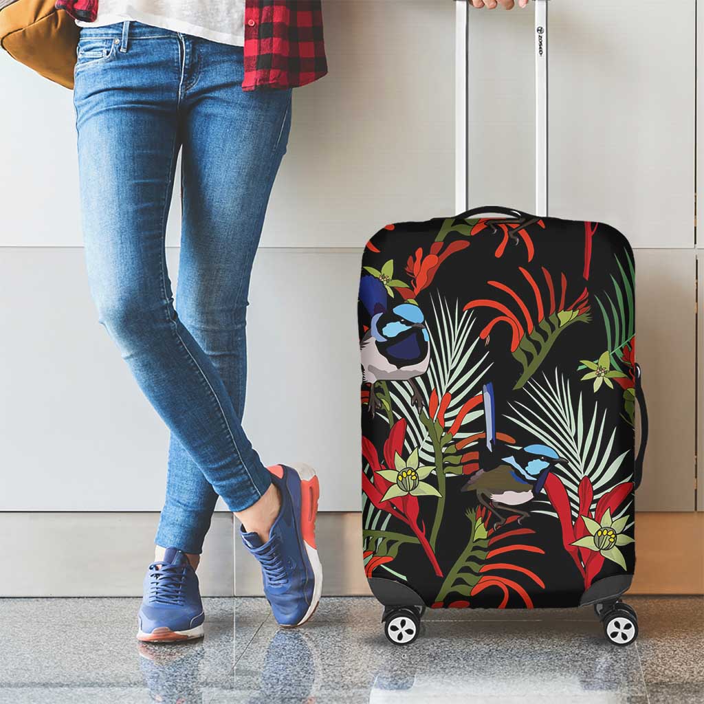 Australia Kangaroo Paw And Splendid Fairy-wren Luggage Cover Sameless Style