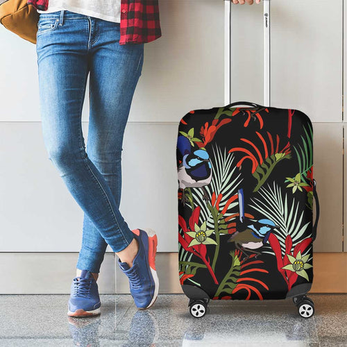 Australia Kangaroo Paw And Splendid Fairy-wren Luggage Cover Sameless Style